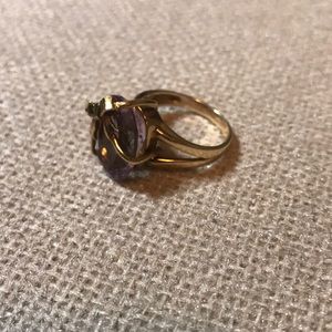 Gold plated over SS Amethyst Ring